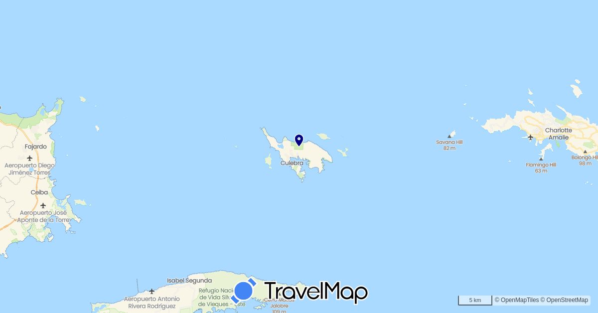 TravelMap itinerary: driving in Puerto Rico (North America)